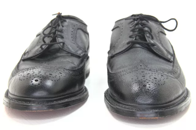 Knapp Shoes sz 8.5 D Mens Black Leather Wing-Tip Oxfords Shoes 3