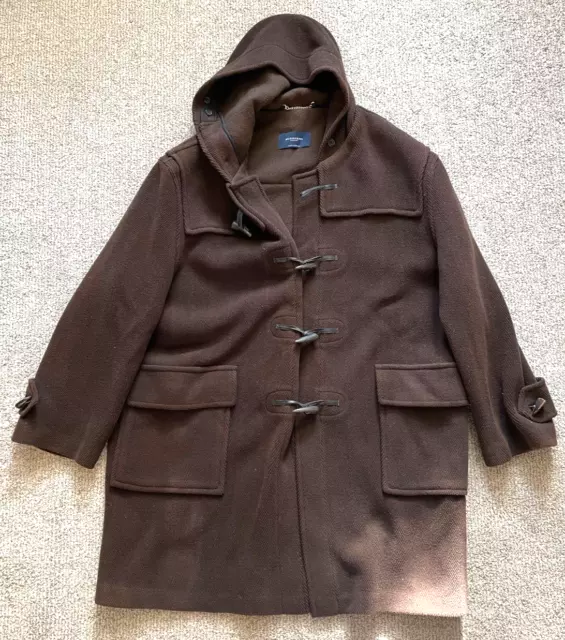 BURBERRY LONDON - Specialty Duffle Coating Brown Wool Coat - Hooded - XL approx.