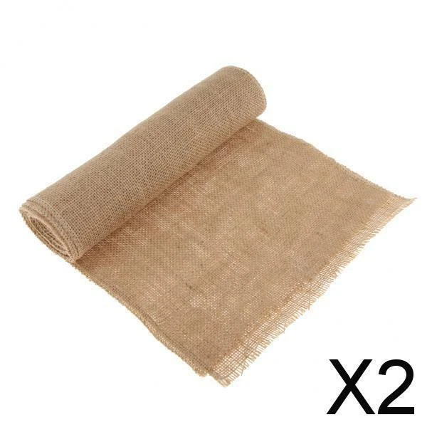 2x Landstil Jute Band, 28 Cm Breit X 3,5 M, Tischband, Tischläufer