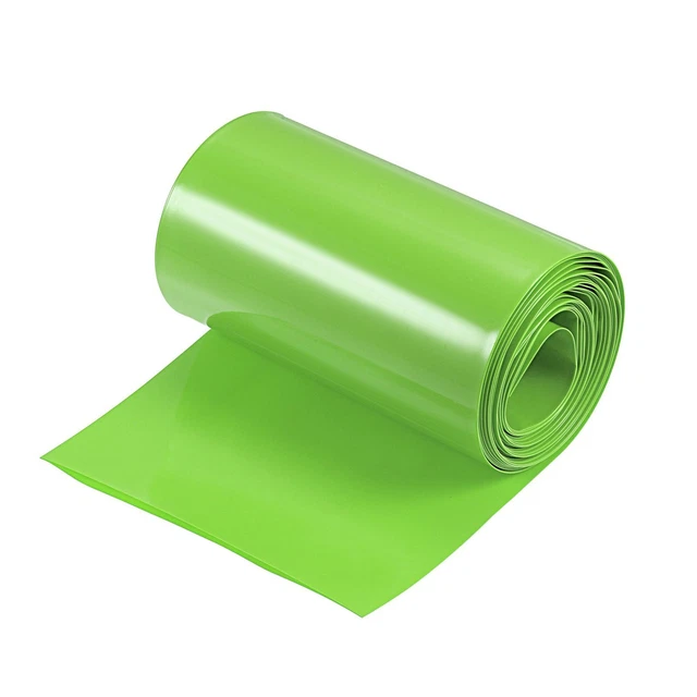 Batteria Avvolgimento PVC Termoretraibile Tubo 100mm Piatto Larghezza 4m Verde