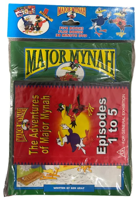 Major Mynah 5 Books Set By Ken Gray 2005 With BONUS DVD Brand New, Unopened!