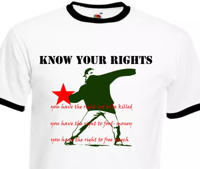 the clash t shirt, Know your rights, Joe strummer, retro punk, cotton shirt