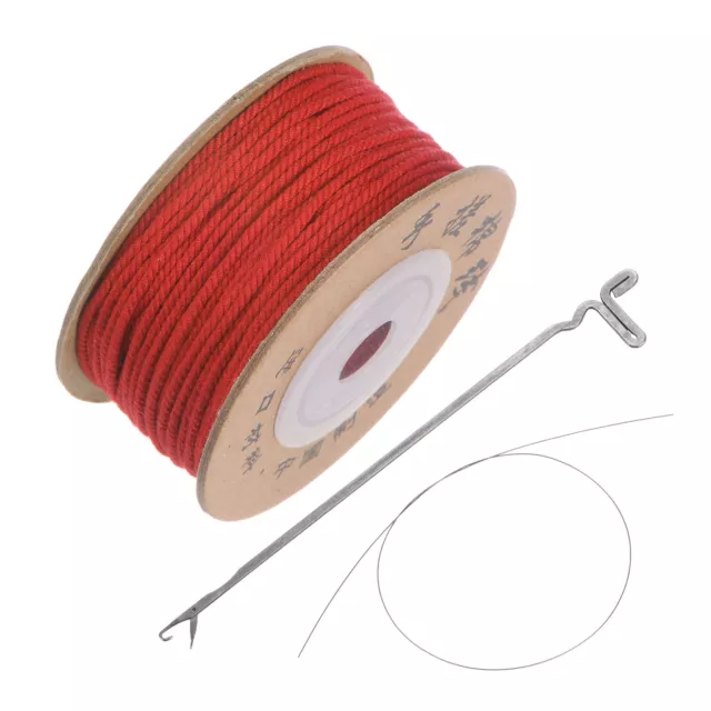 Macrame Cord Kit 1.2mm x 28Yards, Cotton Macrame Rope Cord, Red