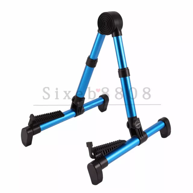 FOLDING GUITAR STAND Portable A-FRAME universal VIOLIN UKULELE Blue
