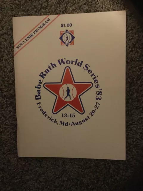 Vintage Official 1983 Babe Ruth Baseball World Series Program Frederick, Md