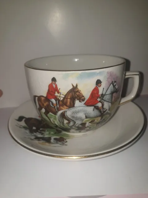 Vintage Royal Winton Grimwades Cup/mug And Saucer Hunting Scene
