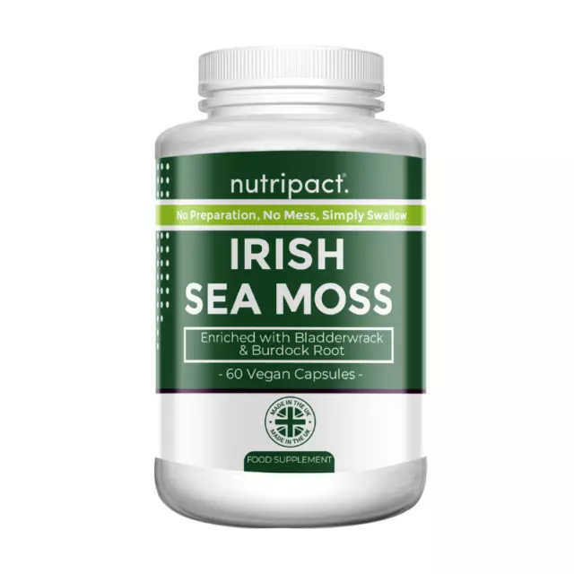 Sea Moss Capsules with Bladderwrack & Burdock Root High Strength UK Vegan