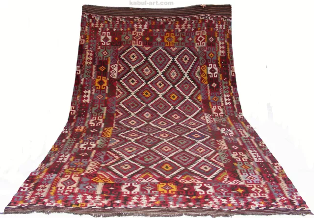 400x225 cm antik seltener Orientteppich Nomaden Kelim Afghan Uzbek killim Nr:477