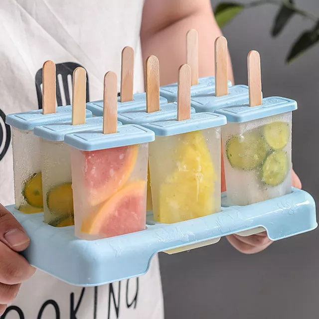 Silicone Ice Cream Mould Block 12 Cavity Molds Icy Pole Ice Lolly Cool Summer AU