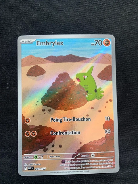 Carte Pokémon Etincelle Déferlante Carte Pokémon Embrylex 203/197 Alternative Rare EV3 Flammes Obsidiennes Cartes Pokémon Carte Pokémon Etincelle Déferlante Carte Pokémon Embrylex 203/197 Alternative Rare EV3 Flammes Obsidiennes Cartes Pokémon