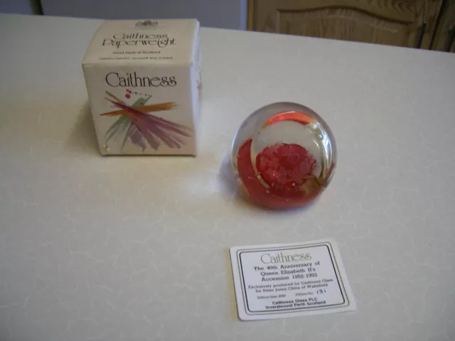 Caithness Glass '40th Anniv. of Queen Elizabeth 2nd's Accession' Paperweight