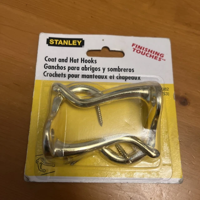 Stanley Hardware CD7082 (2) Coat & Hat Hook in bright brass finish Coated.