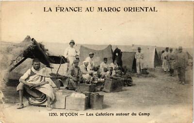CPA AK M'COUN Les Cafetiers autour du Camp MAROC (689004)