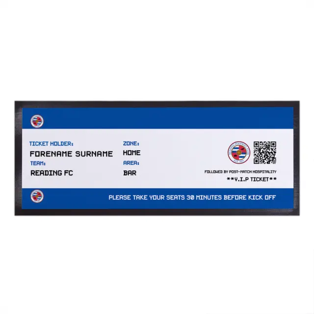 Reading FC Officially Licensed - Ticket - Personalised Bar Runner