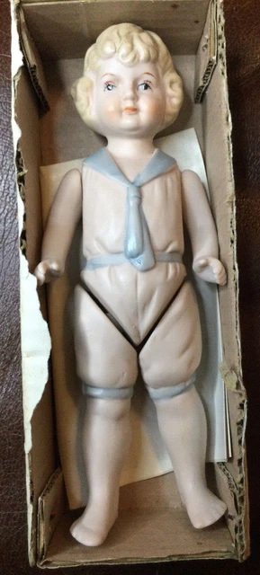 Shackman Neckerchief Bisque Porcelain Jointed Doll Antique Repro Vintage 1980's