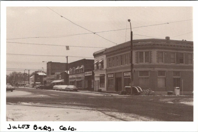 Julesburg, Colorado - Busy Street In Winter - 1983 - Modern Real Photo Postcard