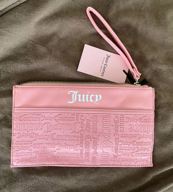 Juicy Couture Deboss Logo Pink Icing Purse Wallet Clutch Bag NWT