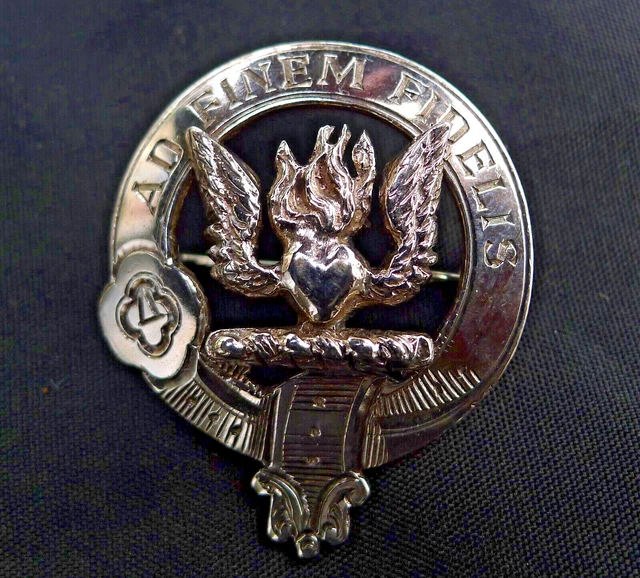 SCOTTISH GILROY CLAN Crest Badge: ‘Ad Finem Fidelis’ Hallmarked For