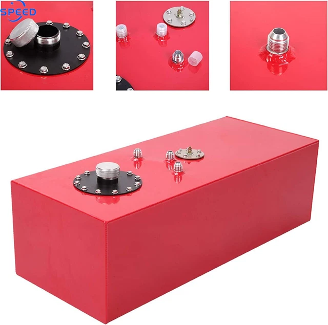 15 GALLON 60L Fuel Tank Aluminum Race Fuel Cell Gas Tank w/ Cap & Level