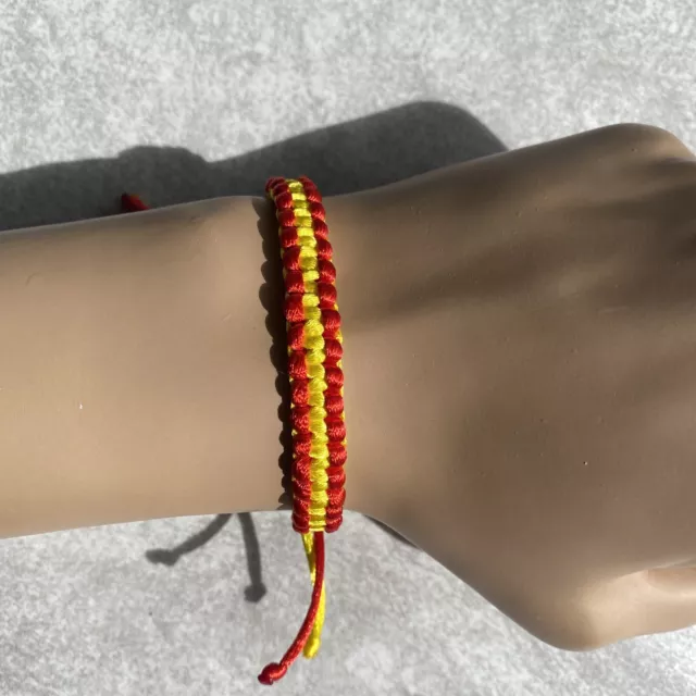 Spain (España) Handcrafted Bracelet HANDMADE HECHO A MANO (Ribon Satin Cord)