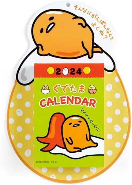 SANRIO CHARACTER GUDETAMA Daily Wall Calendar Diary 2024 New Japan $45.