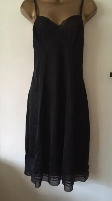 Vintage Full Slip Petticoat Black 60’s Bust 34-36 Exc Cond