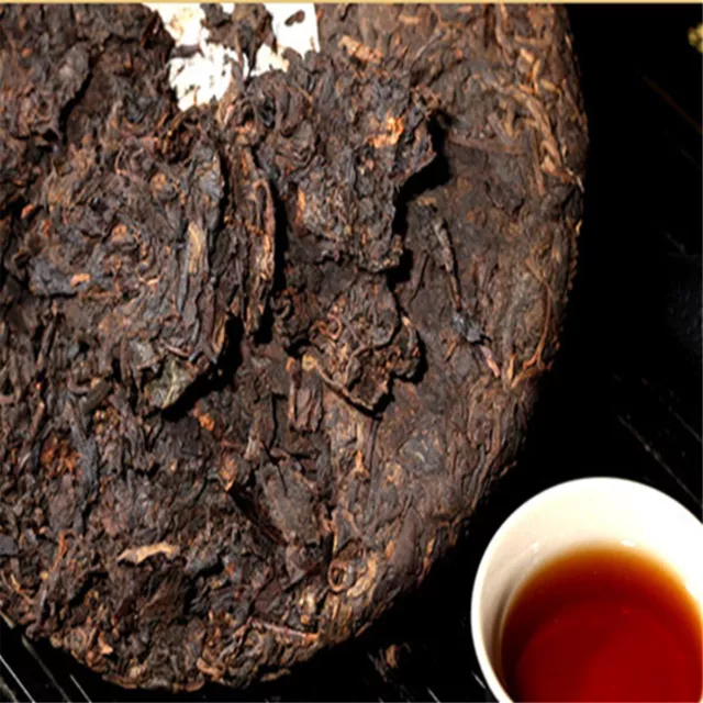 357g 1980 Tea Tree Yunnan Ripe Puer Tea Black Tea Puerh Tea Cake Ancient Pu-erh