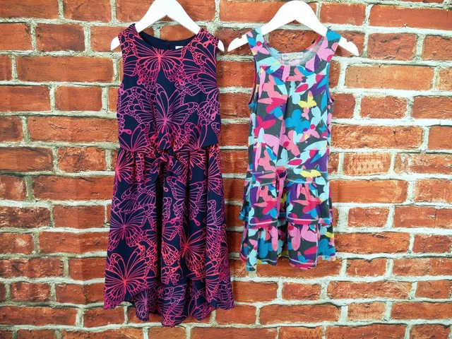 Girls Bundle Age 6 Years M&S Bluezoo Dress Summer Sleeveless Floral Pink 116Cm