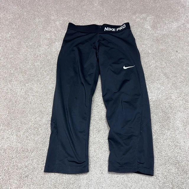 Nike Dri-Fit Leggings Girl’s Black Capri Pull On Size XL