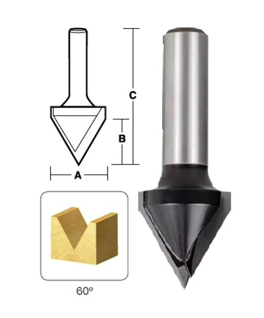 Vee Groove Router Bits | 60 Deg Series