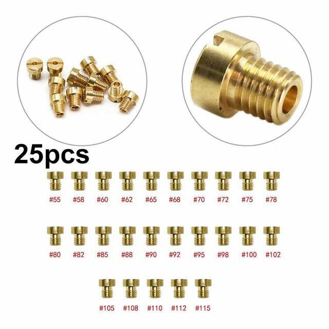 25 Pezzi Carburatore Principale Jet Ugelli For-Dellorto M5#55 - Foto 12