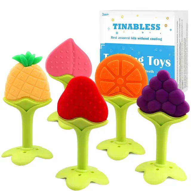 Teething Toys (5 Pack) -  Infant Teething Keys Set, Bpa-Free, Natural Organic Fr