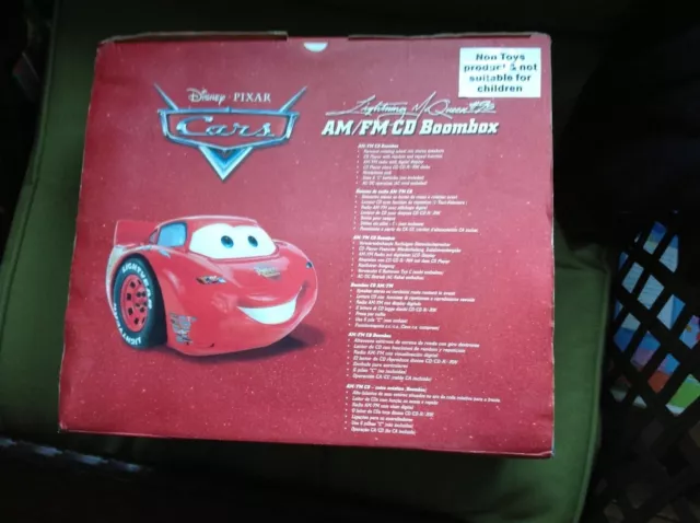 Cars Disney Lightning McQueen lecteur CD AM/FM Radio Boombox Neuf En Boîte 2