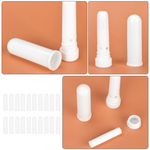 20 PCS AROMATHERAPY Nasal Tube Inhalers Blank Wicks Refillable ...