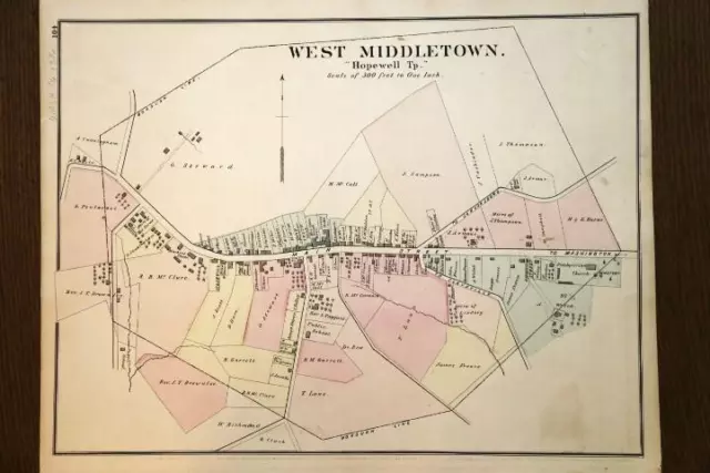 1872 Beers Atlas Map-West Middleton-Washington County, Pennsylvania-Hand Colored