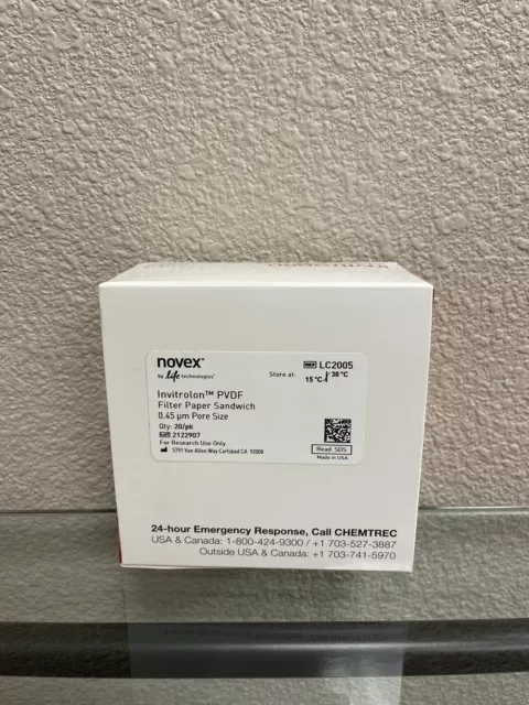 Invitrogen Invitrolon PVDF, Filter Paper Sandwich, 0.45um Pore Size, 20/ok