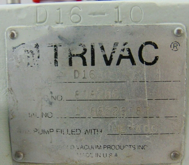 Leybold Trivac D16AC Vacuum Pump *refurbished 2