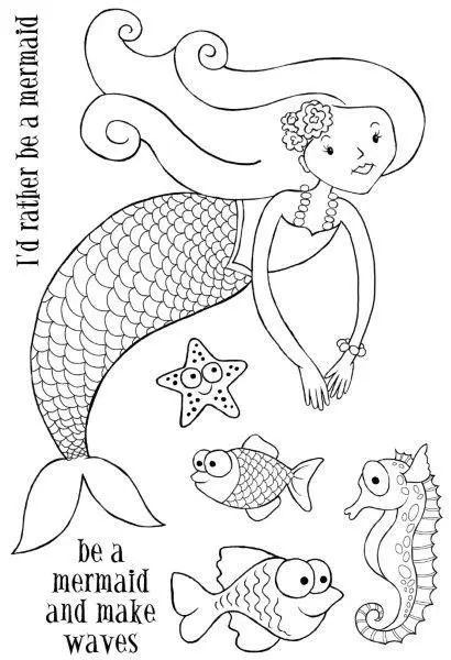 Woodware Clear Singles stamp - sweet mermaid - jgs497 -  8