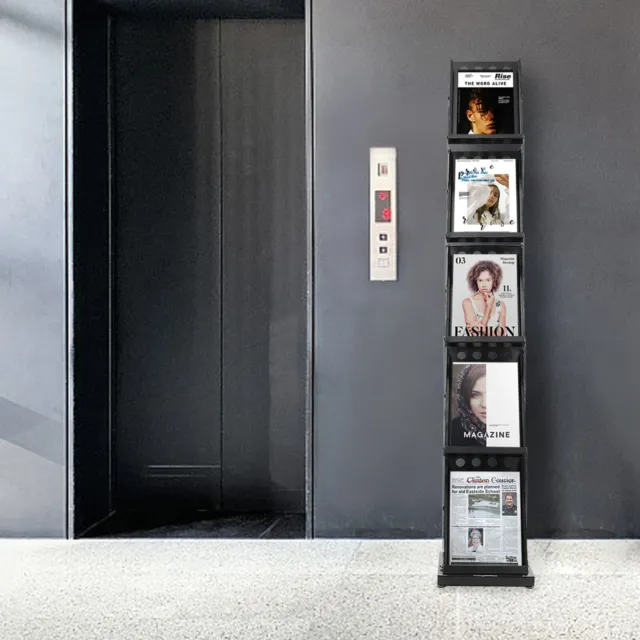 Foldable Magazine Floor Stands Multi Layers Brochure Newspaper Display Rack