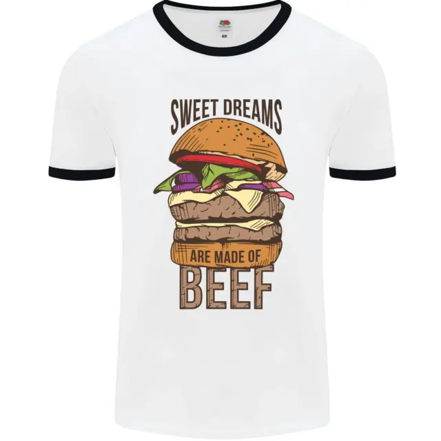 Sweet Dreams are Made of Beef BBQ Chef Mens White Ringer T-Shirt