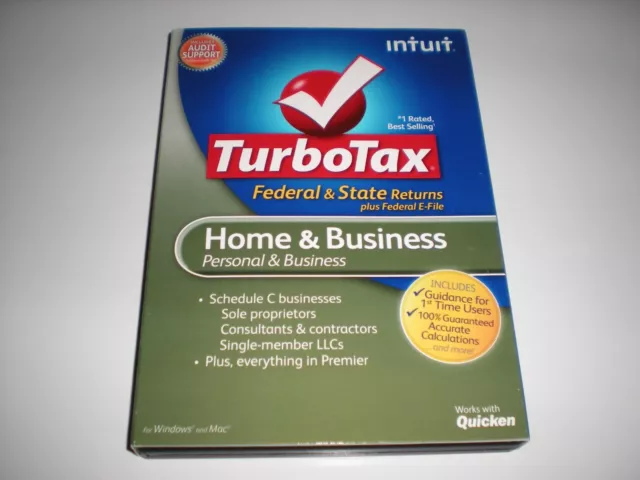 Turbotax 2012 Home & Business w/ state. New in box.  (Prior tax year version).