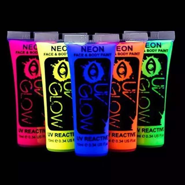Blacklight Face and Body Paint 0.34Oz - Neon Fluorescent (0.34 Fl Oz (Pack of 5)