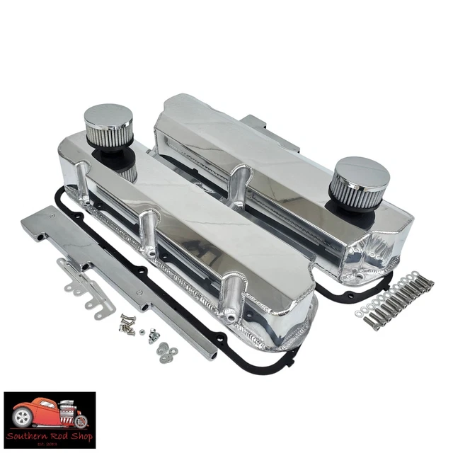 thumbnail interactive-video image 1 of Speedmaster Polished Aluminum Valve Covers For Ford SB 289, 302, 351w – 347 Stroker, Black Lettering, PCE314.1083.18 1 of 1