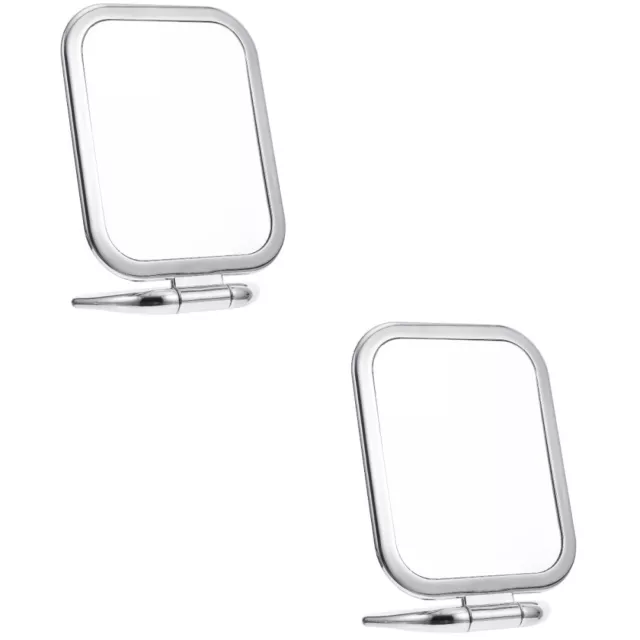 2 Pieces Plastic Double Sided Makeup Mirror Travel Foldable