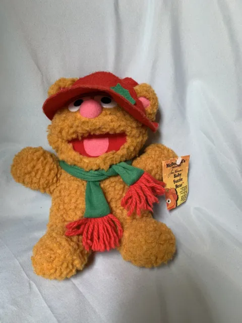 Baby Fozzie Bear Christmas Plush Mcdonald's Muppets 1987 Jim Henson Hat Scarf