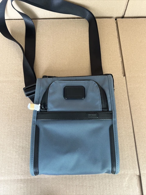 TUMI Alpha 3 Pocket Bag Small 2203110 Storm Blue $275