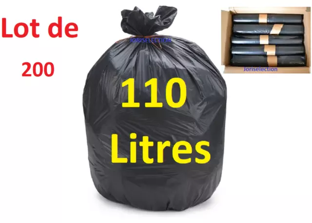 Sac Poubelle 110 Litres Noir Très Résistant Lien Classic ( Lot De 200 Sac )