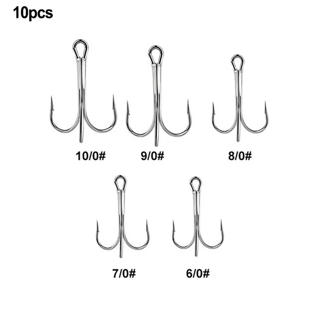 Neu Angelhaken Stahl Angelhaken kohlenstoffreicher Stahl 10/0# 10 Stck. 6/0# 8/0