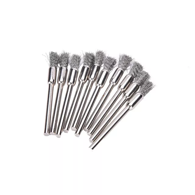 Lot De 10 / Brosse Acier Inox Pour Decapage  Pour Mini Perceuse Type Dremel