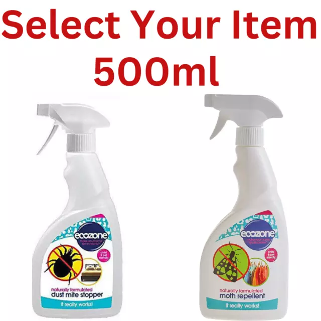 Ecozone Dust Mite Stopper & Moth Repellent Spray Child & Pet Friendly Vegan